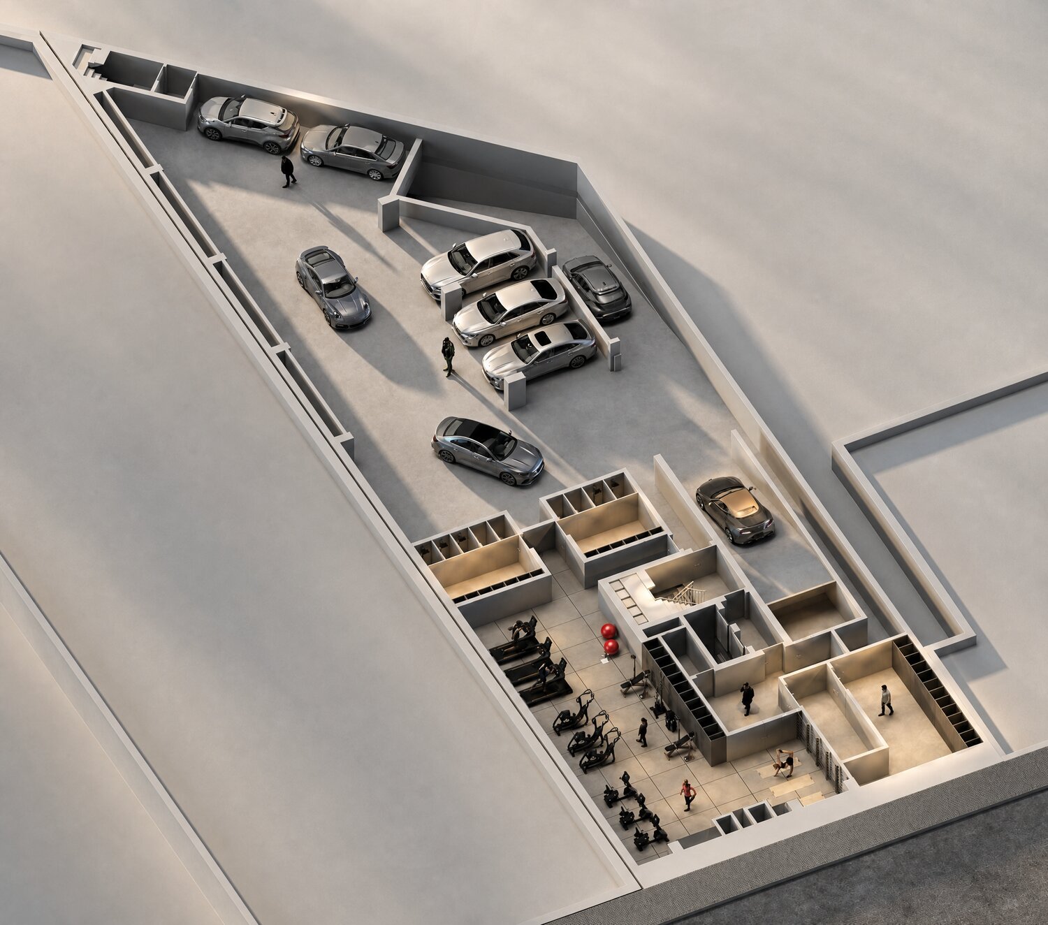 Underground level — 3D perspective view
